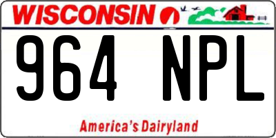 WI license plate 964NPL