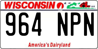 WI license plate 964NPN