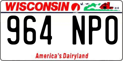 WI license plate 964NPO