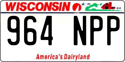 WI license plate 964NPP