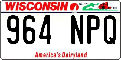 WI license plate 964NPQ