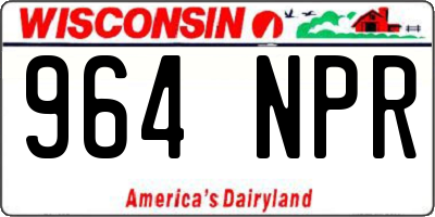 WI license plate 964NPR