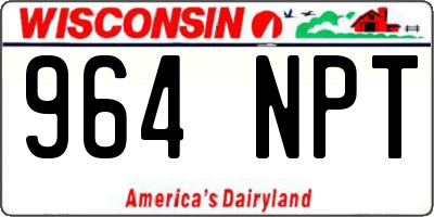 WI license plate 964NPT
