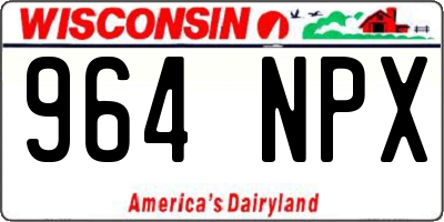 WI license plate 964NPX