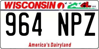 WI license plate 964NPZ