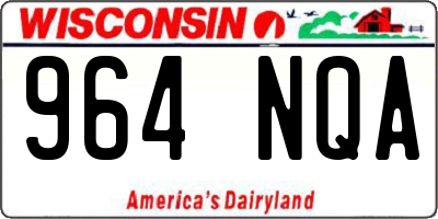 WI license plate 964NQA