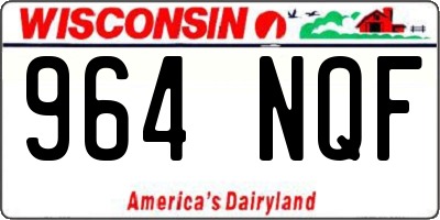 WI license plate 964NQF