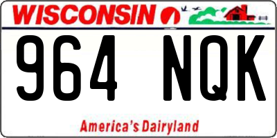 WI license plate 964NQK