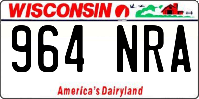 WI license plate 964NRA