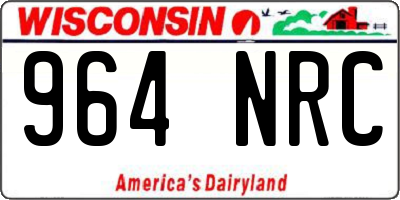 WI license plate 964NRC