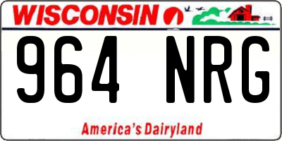 WI license plate 964NRG