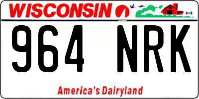 WI license plate 964NRK