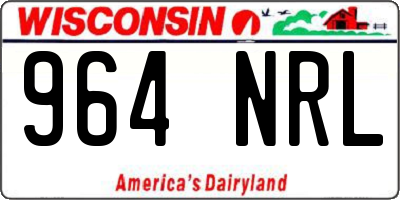 WI license plate 964NRL