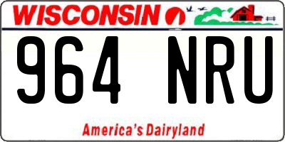 WI license plate 964NRU