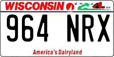 WI license plate 964NRX