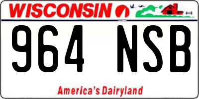WI license plate 964NSB