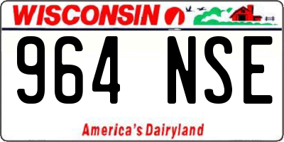WI license plate 964NSE