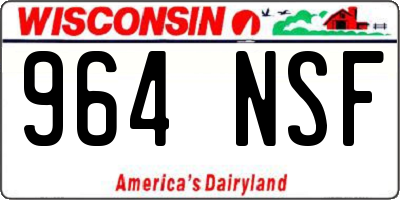 WI license plate 964NSF