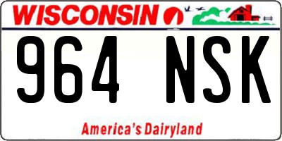 WI license plate 964NSK