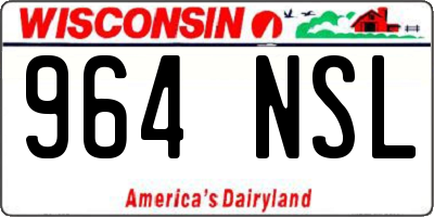 WI license plate 964NSL