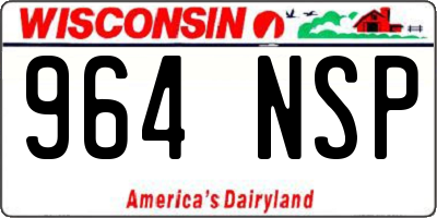 WI license plate 964NSP