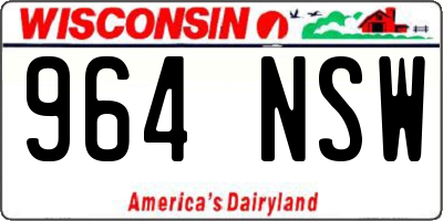 WI license plate 964NSW
