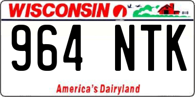 WI license plate 964NTK