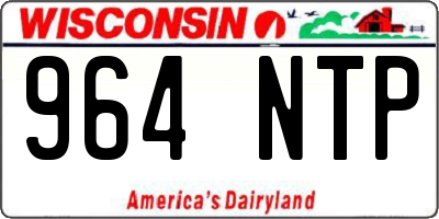 WI license plate 964NTP