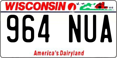 WI license plate 964NUA