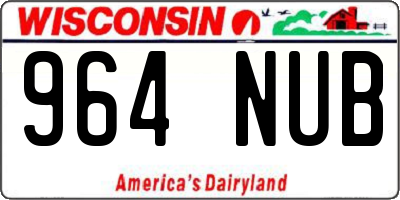 WI license plate 964NUB