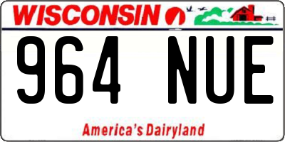 WI license plate 964NUE