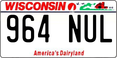 WI license plate 964NUL