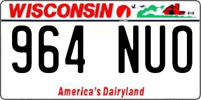 WI license plate 964NUO