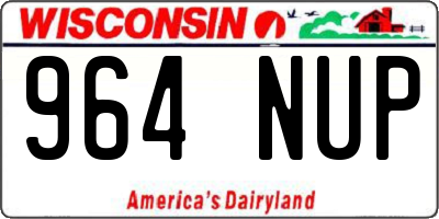 WI license plate 964NUP
