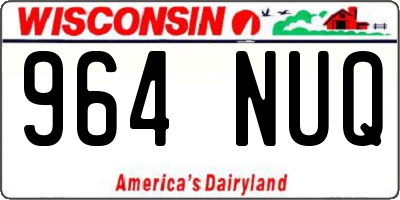 WI license plate 964NUQ