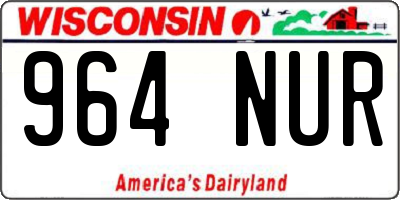 WI license plate 964NUR
