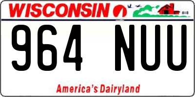 WI license plate 964NUU