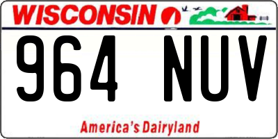 WI license plate 964NUV