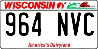 WI license plate 964NVC