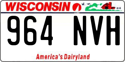 WI license plate 964NVH