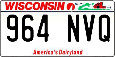 WI license plate 964NVQ