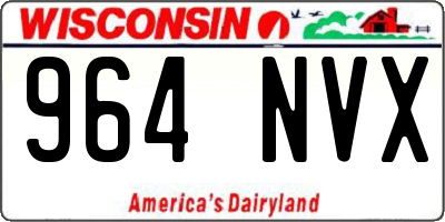 WI license plate 964NVX