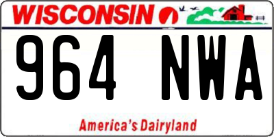 WI license plate 964NWA