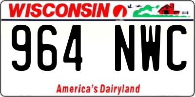 WI license plate 964NWC