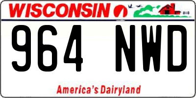WI license plate 964NWD