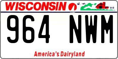 WI license plate 964NWM