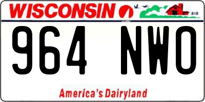 WI license plate 964NWO