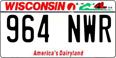 WI license plate 964NWR