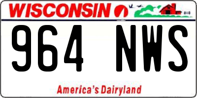 WI license plate 964NWS