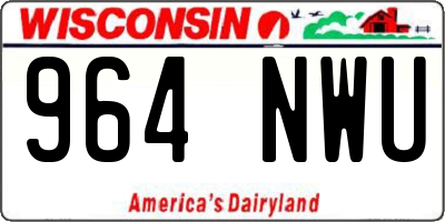 WI license plate 964NWU